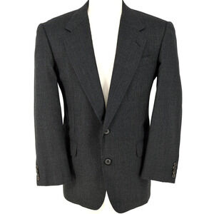 Hickey Freeman Sport Coat Mens 42R Dark Gray Wool Jacket Single Vent Vintage